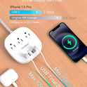 One Beat Flat Plug Power Bar with USB C, 6FT Ultra-Thin Extension Cord, 3 Outlet with 4 USB Ports (2 USB C) Desktop Charging Station, No Surge Protection for Cruise Ship, Travel Essentials, Dorm Room