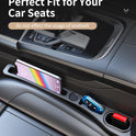 MBERFITU 2 Pack Car Seat Gap Filler Organizer, PU Leather Seat Crevice Blocker Fill The Gap Between Seat and Center Console Stop Things from Dropping (Updated Version)
