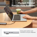 EooCoo Case Compatible with MacBook Air 13 inch M5 M4 M3 M2 2026-2022 A3449 A3240 A3113 A2681, 13.6" Hard Case Cover & Keyboard Skin & Screen Protector for Laptop Air 13.6 inch - Crystal Clear