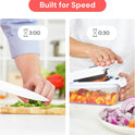 Fullstar Vegetable Chopper & Cutter - Slicer Dicer Spiralizer with Container for Food Veggie Onion Cucumber Tomato Salad Potato French Fry - Kitchen Essentials & Gadgets (PRO 4-in-1, White)