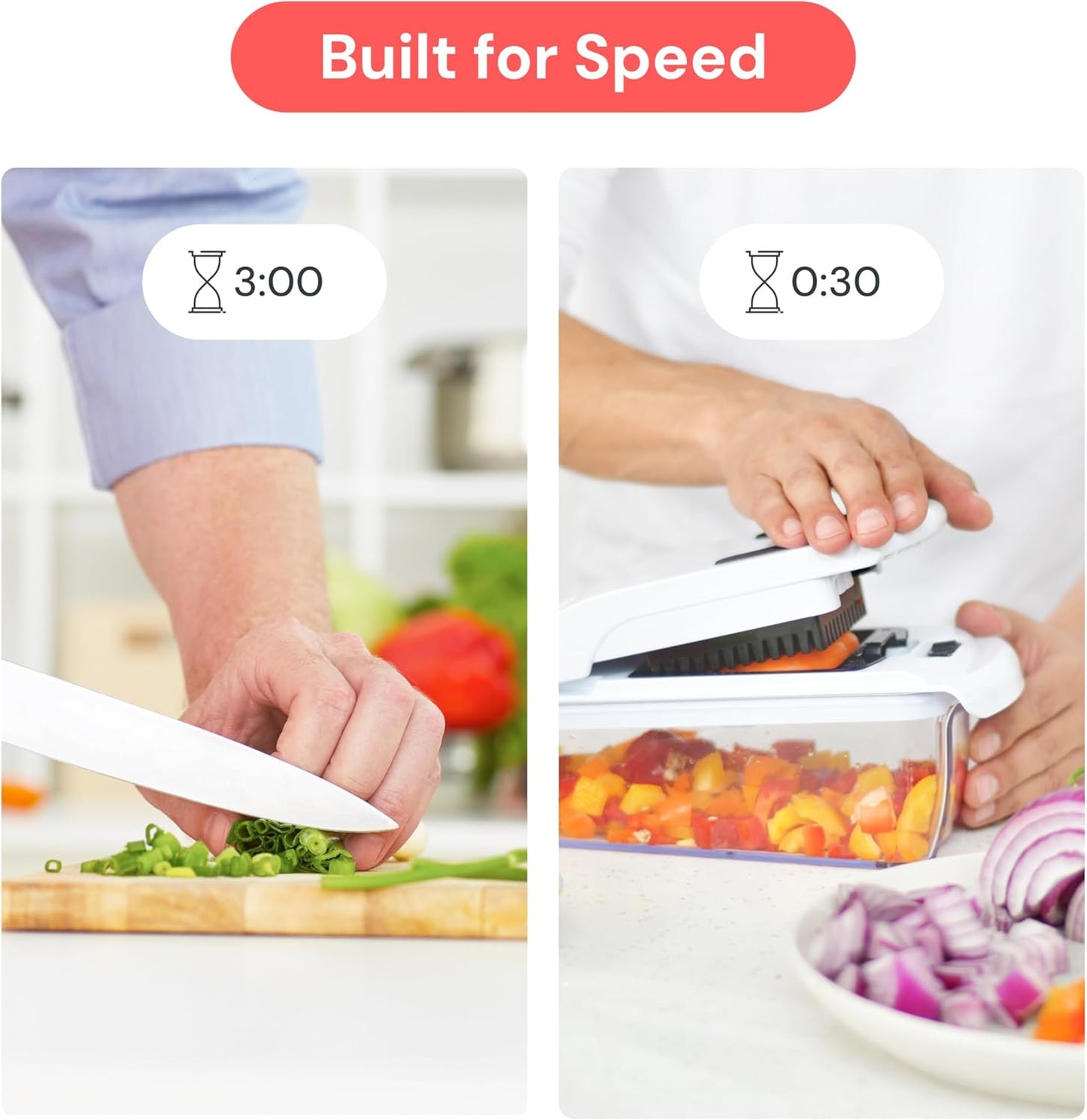 Fullstar Vegetable Chopper & Cutter - Slicer Dicer Spiralizer with Container for Food Veggie Onion Cucumber Tomato Salad Potato French Fry - Kitchen Essentials & Gadgets (PRO 4-in-1, White)