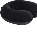 Travel Neck Pillow, Top Memory Foam Pillow for Head Support, Ideal for Airplanes, Cars, and Home Recliners, Adjustable and Soft (Black)
