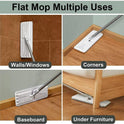 JOYMOOP Mop and Bucket with Wringer Set, Model #2124, White, Polypropylene, Flat, for Floor Cleaning with 3 Microfiber Pads, Wet and Dry Use, Household Cleaning Tools, for Hardwood, Laminate, Tile