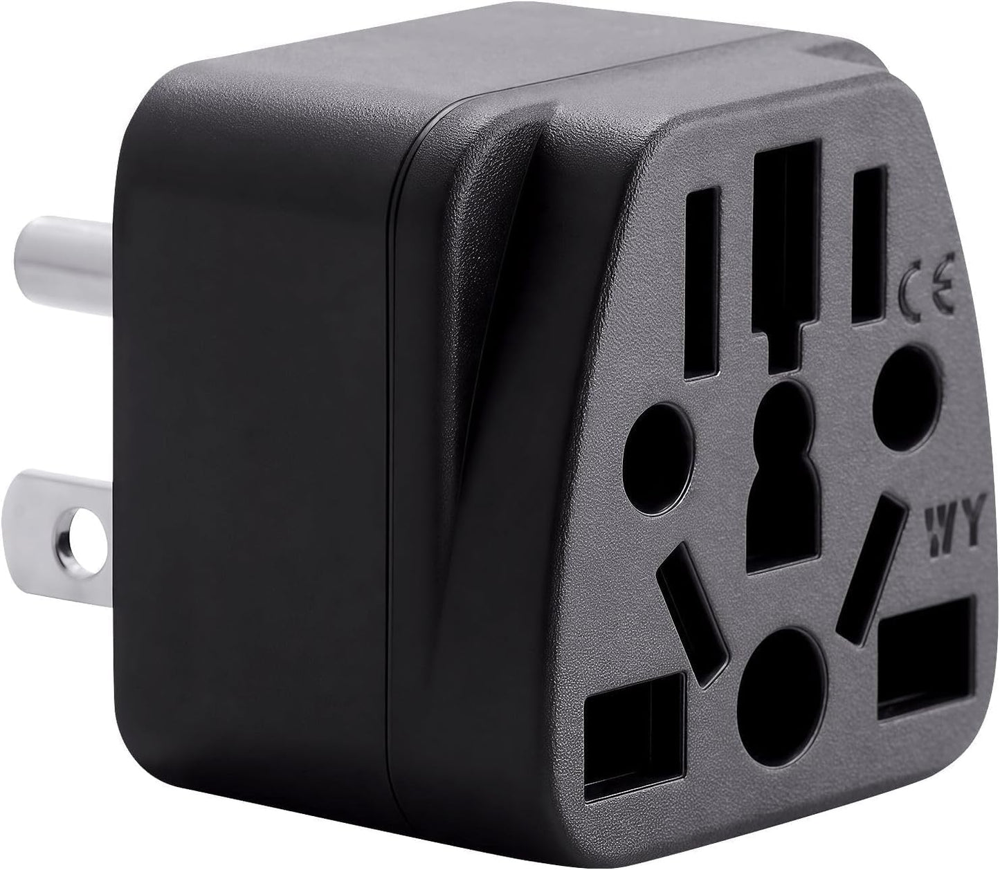 Unidapt US Canada Travel Plug Adapter EU/UK/AU/in/CN/JP/Asia/Italy/Brazil to USA Type B, Unidapt Grounded USA Canada Wall Plug, EU to US Travel Adaptor and Converter, Power Outlet Wall Charger (1)