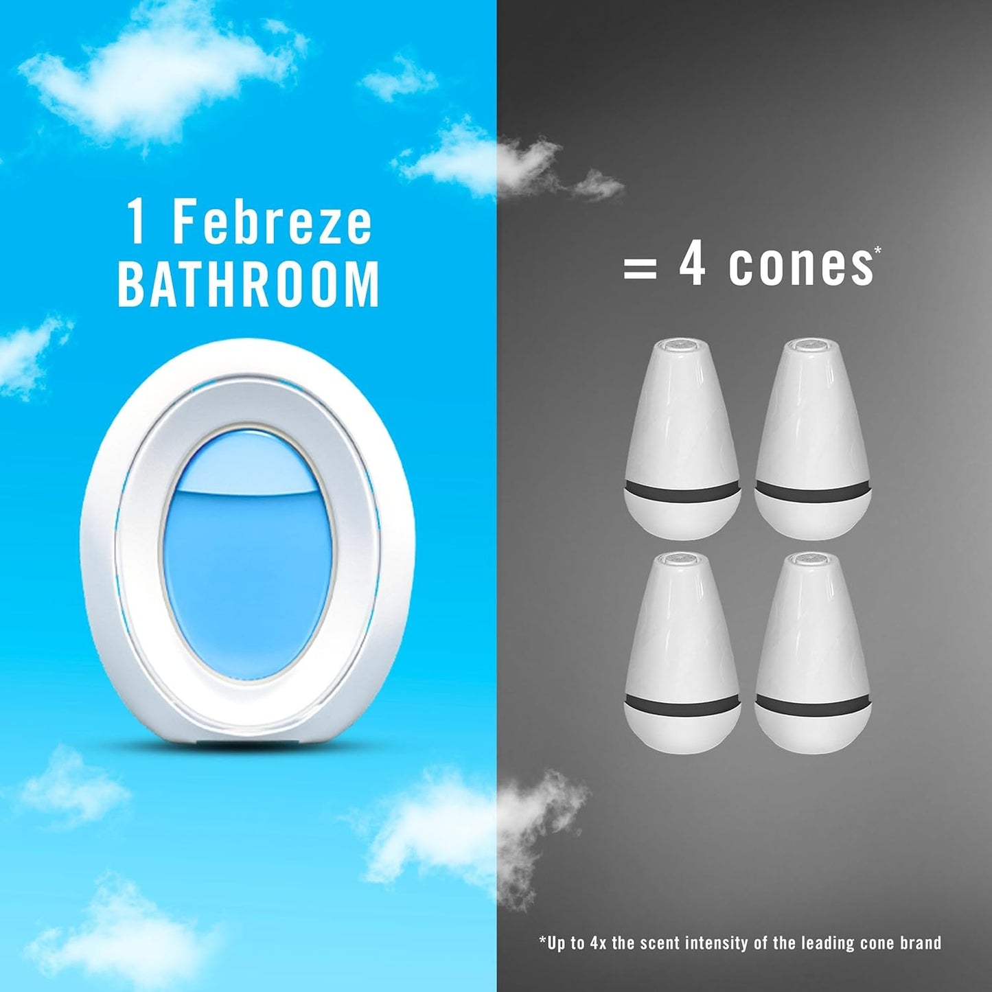Febreze Odor-Fighting, Plug in Alternative, Air Fresheners for Home and Bathroom, Kitchen & Closet, Linen & Sky Scent, 4 Count