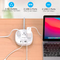 One Beat Flat Plug Power Bar with USB C, 6FT Ultra-Thin Extension Cord, 3 Outlet with 4 USB Ports (2 USB C) Desktop Charging Station, No Surge Protection for Cruise Ship, Travel Essentials, Dorm Room