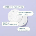Cliganic Organic Cotton Rounds (500 Count) Makeup Remover Pads, Hypoallergenic, Lint-Free | 100% Pure Cotton