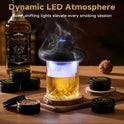 ComboJoy Electric Whiskey Smoker Kit with LED – 6 Flavors Wood Chips, Whiskey Glass & Ice Cube Mold – Rechargeable Cocktail Smoker, Old Fashioned Bourbon Gifts for Men, Dad, Husband -Black