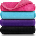 Orighty Makeup Remover Cloths Pack of 4, Reusable Microfiber Facial Cleansing Cloths, Remove Instantly Dirt, Makeup&Waterproof Mascara with Just Water, 15.5 x 7.5 in, Blue/Purple/Black/Pink