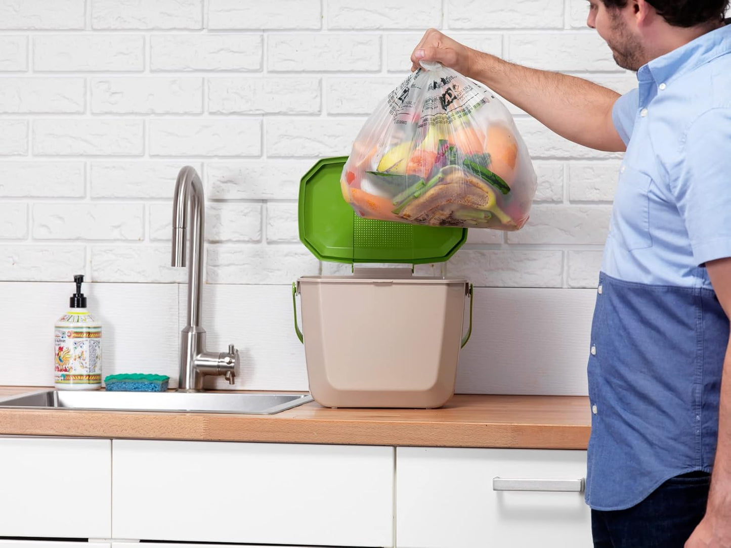 Glad 100% Compostable Bags - Small 10 Litres - Lemon scent 100 Compost Bags