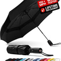 Repel Windproof Travel Umbrella - Compact & Withstands Winds up to 100MPH, Strongest Premium Auto Folding Umbrella for Rain and Sun - Durable, Light & Portable for Women & Men, Fits Backpack & Cars