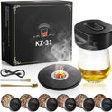 Electric Whiskey Cocktail Smoker Kit, Bourbon Drink Smoking Set with 6 Flavors Wood Chips, Built-in Lighter, Infuse Smoky Flavors in Old Fashioned Cocktails, Unique Whiskey Gifts for Men Dad Husband