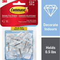 Command Wire Hooks Value Pack, Small, Clear, 9 Hooks 12 Small Strips