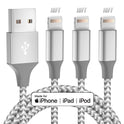 Apple MFi Certified iPhone Charger 3pack 10FT Long Lightning Cable Fast Charging High Speed Data Sync USB Cable Compatible iPhone 14/13/12/11 Pro Max/XS MAX/XR/XS/X/8/7/Plus/6S (Grey White)