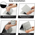 EooCoo Case Compatible with MacBook Air 13 inch M5 M4 M3 M2 2026-2022 A3449 A3240 A3113 A2681, 13.6" Hard Case Cover & Keyboard Skin & Screen Protector for Laptop Air 13.6 inch - Crystal Clear