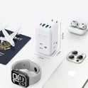 TROND 360° Rotating Multi Plug Outlet Extender, 2 PD 20W USB C Fast Charging Station, Small Power Splitter with 3 Way Sided Wall Socket Adapter for Home Office Dorm Room Cruise Travel Essentials