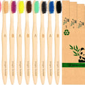 Virgin Forest Bamboo Toothbrush 10pk, Biodegradable & Compostable, Soft Bristles, BPA-Free Eco-Friendly, Family Pack (Adults & Kids), Zero Waste Oral Care
