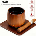 2 Pack Charred Wooden Bourbon Drinking Glass Bourbon Gifts for Men | Oak Old Fashioned Whiskey Tumbler For Dad | Great Whiskey Gifts for Men Who Have Everything | Perfect Presents For Dad or Boyfriend