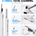 Cleaner Kit for Airpods Pro 1 2 3 Multi-Function Cleaning Pen with Soft Brush Flocking Sponge for Bluetooth Earphones Case Cleaning Tools White