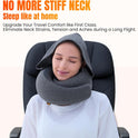 Hooded Pro Travel Pillow - Memory Foam Neck Support Pillow with Hood for Airplane, Flight - 100% Cotton Fabric, Maximum Privacy & Light-Block Design, Lightweight Full Travel Kit - Dark Grey
