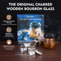 Electric Whiskey Smoker Kit with Unique Charred Wooden Glasses, Cocktail Bourbon Smoker with 6 Flavors Wood Chips, Instant Smoke Output – Ideal Gift for Cocktail & Whiskey Lovers