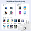USB Charger Block, 2 Pack Dual Port USB Wall Plug 2.1A Power Adapter Charging Block for Phone 14 13 12 11 Pro Max SE XS XR X 8 7 6 Plus, Pad, Galaxy, Tablet, Android Phone