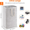 Lifewit 2-Pack 80L Freestanding Laundry Hamper, Large Collapsible Laundry Baskets with Easy Carry Extended Handles, Waterproof Clothes Hamper in Bedroom, Bathroom, Laundry Room, College Dorm, Grey