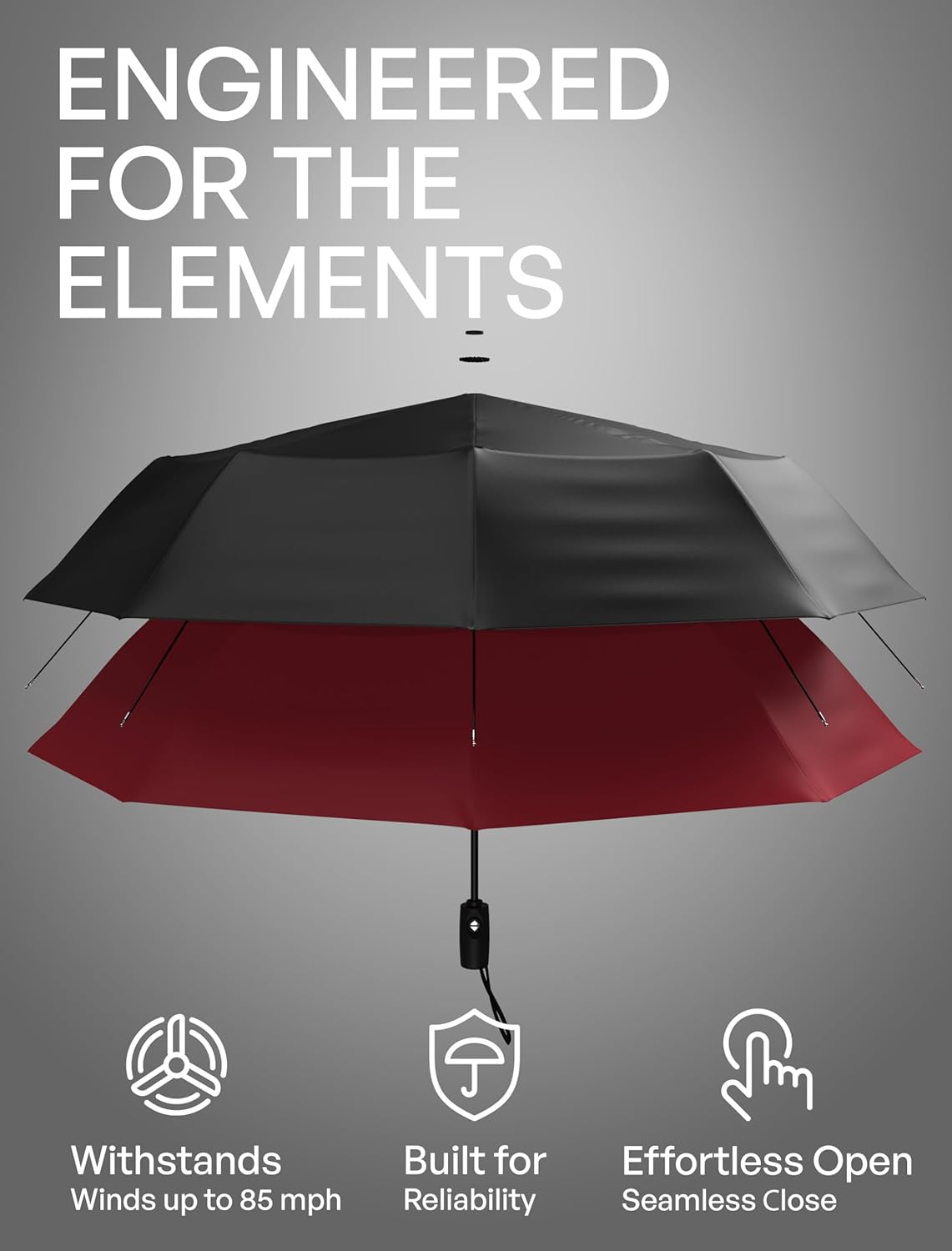 Repel Windproof Travel Umbrella - Compact & Withstands Winds up to 100MPH, Strongest Premium Auto Folding Umbrella for Rain and Sun - Durable, Light & Portable for Women & Men, Fits Backpack & Cars