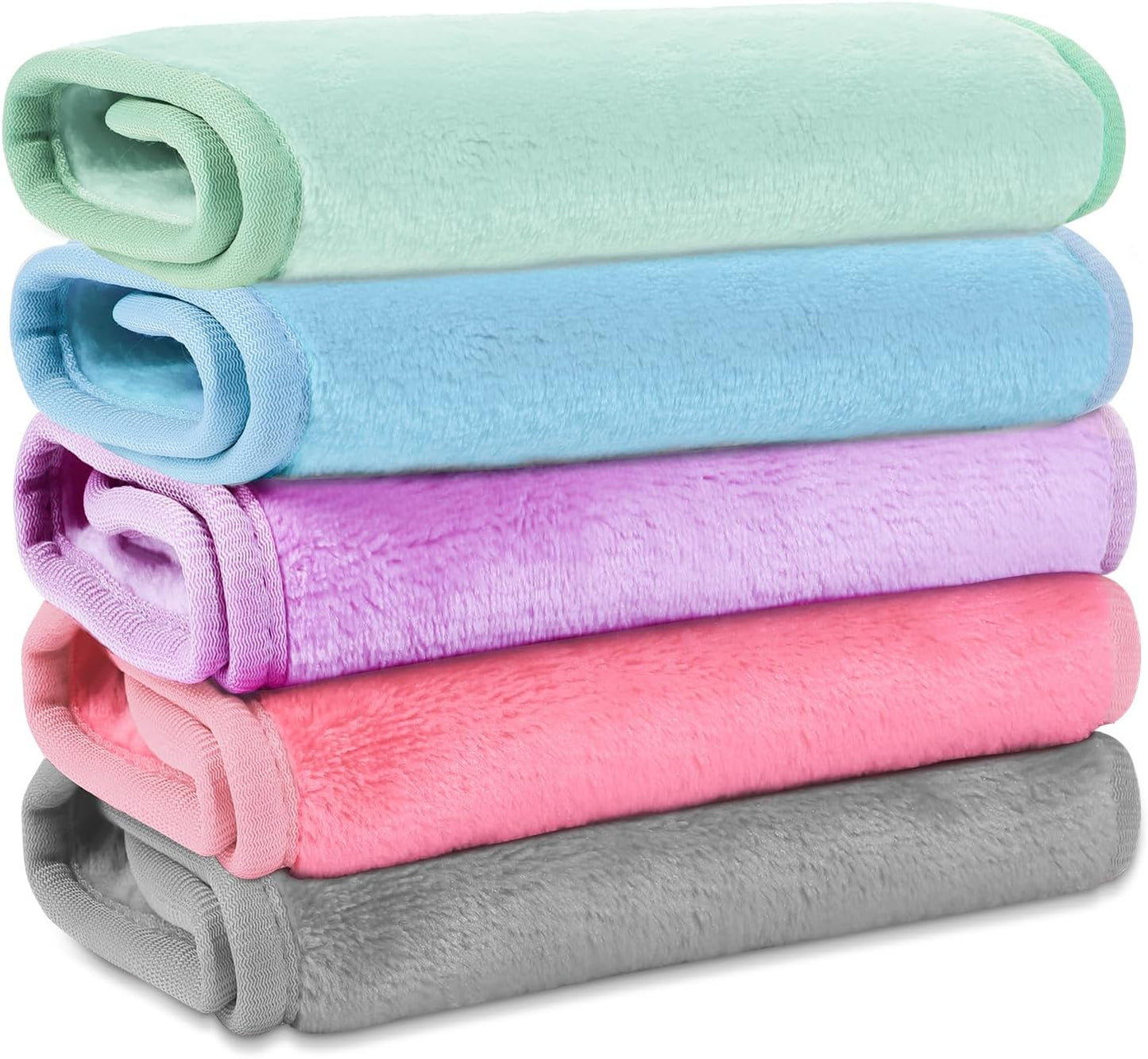 5 Pack Makeup Remover Cloths Reusable Makeup Remover Pads 15.7 x 7.8 inch Microfiber Facial Cleansing Cloths Removing Towels for Washing Face