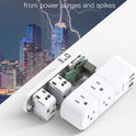 USB Outlet Extender Surge Protector - with Rotating Plug, 6 AC Multi Plug Outlet and 3 USB Ports (1 USB C), 3-Sided Swivel Power Strip with Spaced Outlet Splitter for Home, Office, Travel