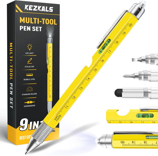 KEZKALS Fathers Day Gift Ideas, 9 in 1 Multitool Pen Gifts for Men, Fathers Day Gift from Daughter Wife Son, Anniversary Birthday Gifts for Men, Mens Gifts for Him Dad Grandpa, Cool Gadgets Tools