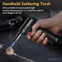 Sondiko Blow Torch with Fuel Gauge, Refillable Butane Torch Lighter with Safety Lock and Adjustable Flame, One-Handed Operation, Fit All Butane Tanks Kitchen Torch