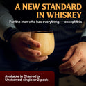 The Original Charred Wooden Bourbon Drinking Glass Bourbon Gifts for Men | Whiskey Glasses For Dad | Great Whiskey Gifts for Men Who Have Everything | Perfect Presents For Boyfriend or Dad (2 Pack)