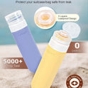 Quatish Travel Size Bottles 6 Pack, Original Patented 3 oz TSA Approved Travel Containers for Toiletries, BPA Free Silicone Travel Shampoo and Conditioner Bottles Leak Proof, Travel Essentials