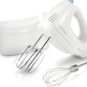 Hamilton Beach 6-Speed Electric Hand Mixer for Baking, 250W, QuickBurst, Snap-On Storage Case, Traditional Beaters & Whisk, White (62682G)
