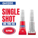 GH1200 Super Glue All Purpose 1g(12 Pack) with Pin Point Nozzle. Super Fast, Thick & Strong Adhesive Superglue General Strong for Hard Plastic, DIY Craft, Rubber, Metal, Leather and Many More