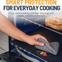Oven Liners for Bottom of Oven - 3 Pack Large Heavy Duty Mats, 16.25”x23” Non-Stick Reusable Liner for Electric, Gas, Toasters, Grills - BPA & PFOA Free Kitchen Accessory to Keep It Clean (Black)