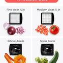 Fullstar Vegetable Chopper & Cutter - Slicer Dicer Spiralizer with Container for Food Veggie Onion Cucumber Tomato Salad Potato French Fry - Kitchen Essentials & Gadgets (PRO 4-in-1, White)