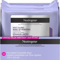 Neutrogena Night Calming Makeup Remover Face Wipes, 100% Plant-Based Cloth Hypoallergenic Nighttime Cleansing Towelettes, Remove Waterproof Makeup, Dirt & Oil, Dermatologist Tested, 50 Count (2 x 25 Count)
