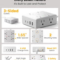 Surge Protector Power Bar, SUPERDANNY 6 Ft Extension Cord with 8 Outlets & 4USB Ports (2 USB 2 C), Mountable Flat Plug Power Strip, Surge Protection for Home, Office, Dorm