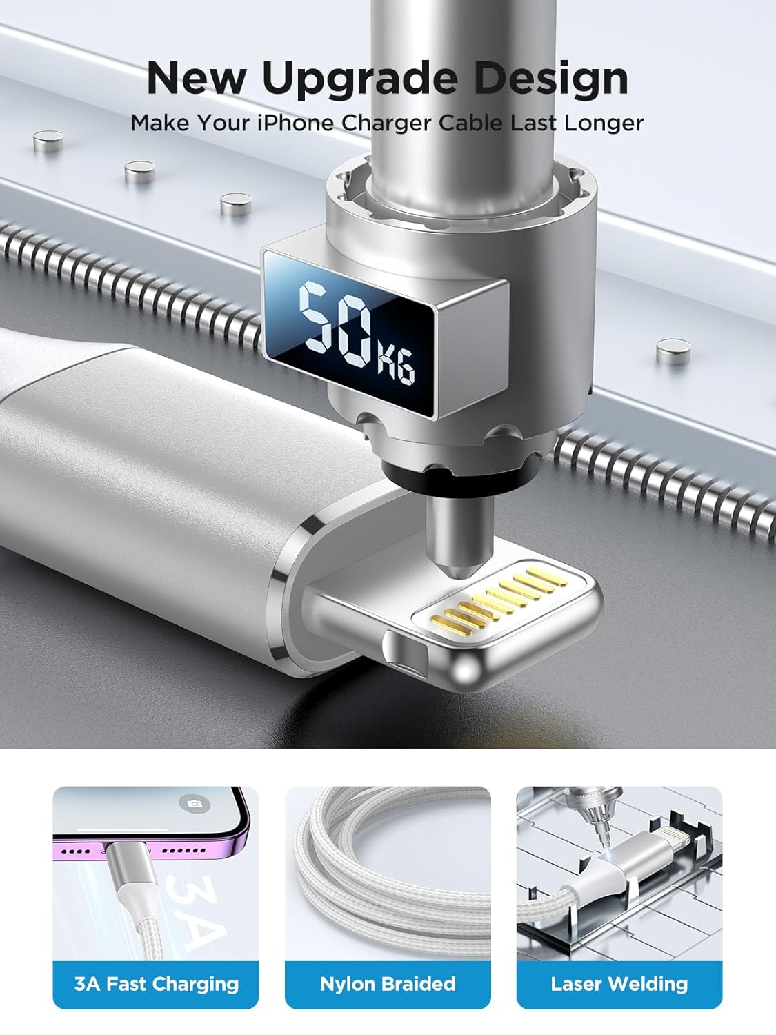 iPhone Charger [Apple MFi Certified] 6FT USB Charger Cable Fast Charging USB to Lightning Cable Braided Cord Compatible with iPhone 14 13 12 11 Pro Max XR XS X 8 7 6 Plus SE, iPad