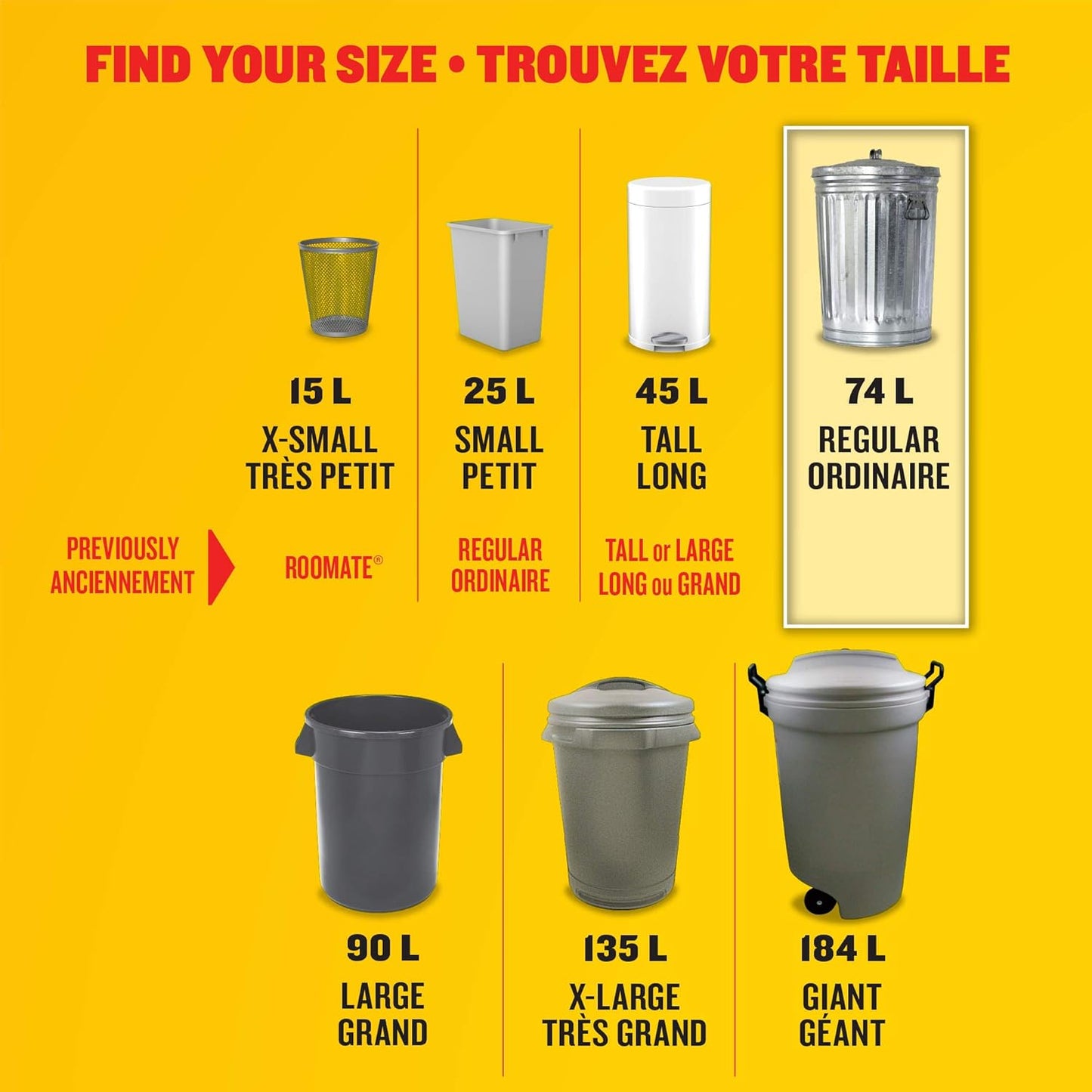 Glad Black Garbage Bags - Regular 74 Litres - 40 Trash Bags Made in Canada of Global Components