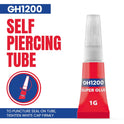 GH1200 Super Glue All Purpose 1g(12 Pack) with Pin Point Nozzle. Super Fast, Thick & Strong Adhesive Superglue General Strong for Hard Plastic, DIY Craft, Rubber, Metal, Leather and Many More