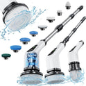 Leebein Electric Spin Scrubber, Cordless Cleaning Brush with 8 Replaceable Brush Heads, Tub and Floor Tile Power Scrubber Dual Speed with Adjustable & Detachable Handle for Bathroom Cleaning