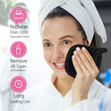 Orighty Makeup Remover Cloths 12 Pack, Makeup Removal Face Cleansing Cloth, Reusable Makeup Remover Pads Remove Instantly Dirt with Just Water, 5 x 5 in (Black)