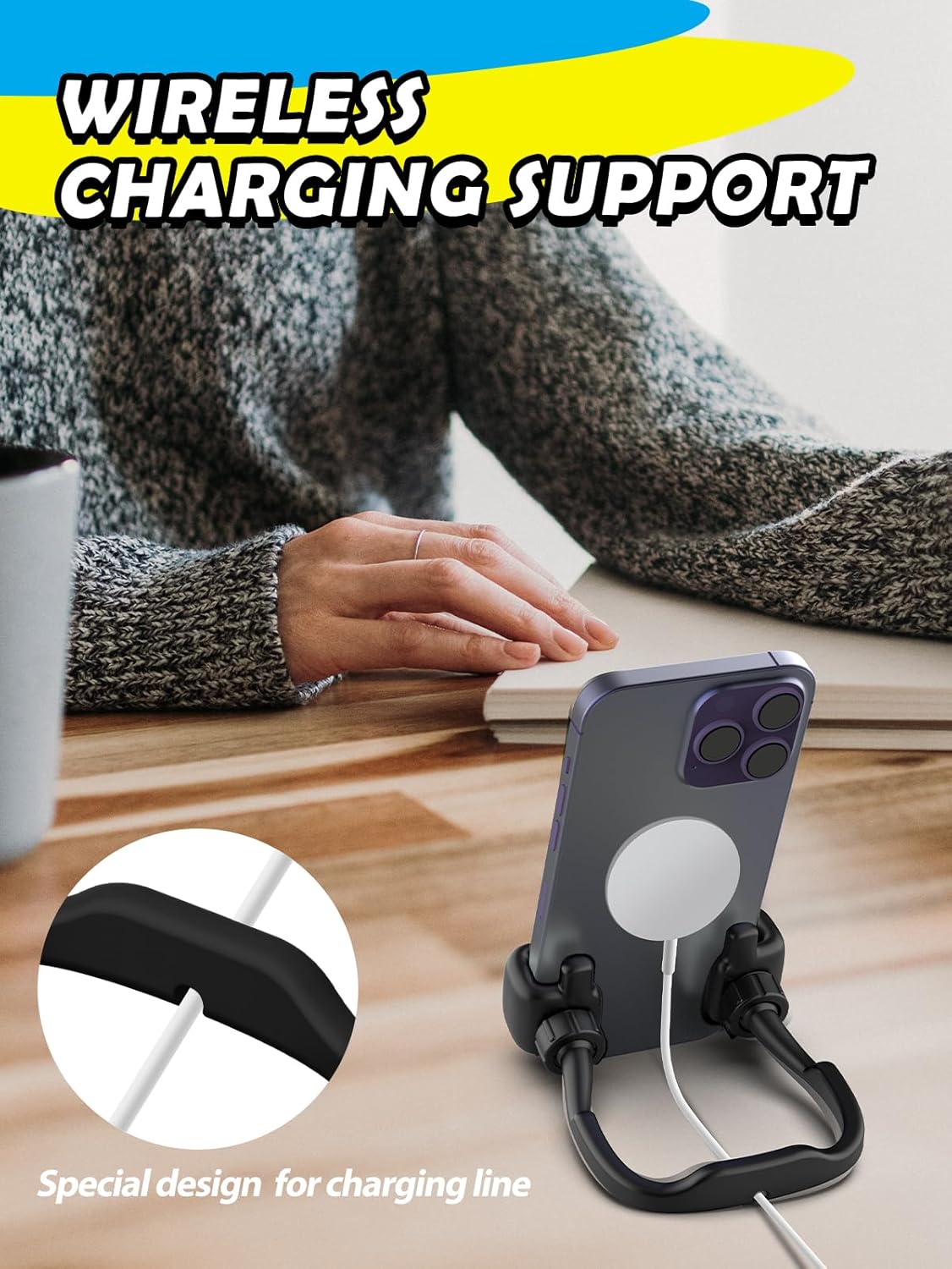 Easter Gifts for Kids Teens Girls Boys Him Men Ideas: Thumbs Up Lazy Phone Stand Cell Phone Holder Gifts for Boys Teenage Daughter Women Wife Adults Funny Easter Basket Stuffers-1 Pack Black