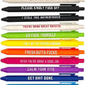 11PCS Funny Pens, Describing Mentality Daily Pen Set, Retractable Pure Color Pastel Gel Ballpoint Pens, 0.5mm Fine Point Ink Pens for Office School Writing Journaling Taking Notes