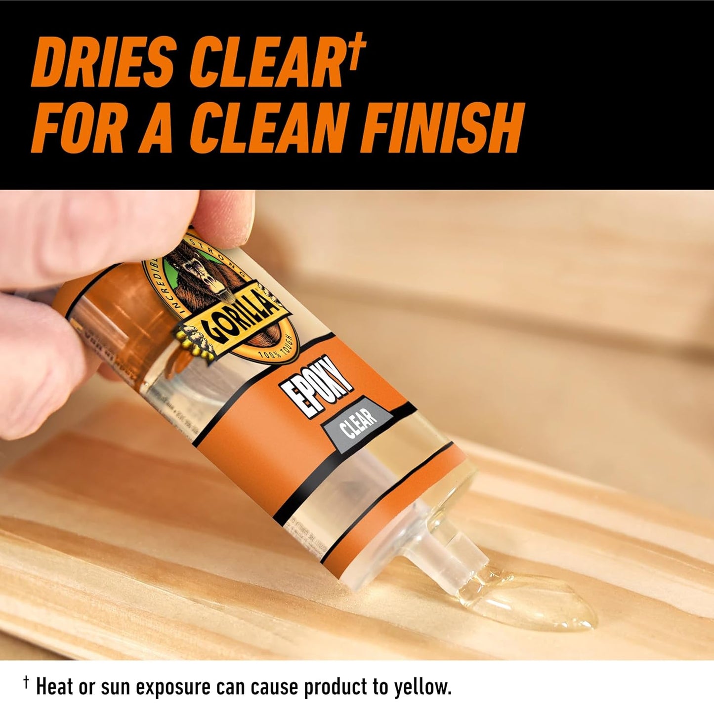 Gorilla Glue Epoxy, Dries Clear, Gap Filling, Indoor & Outdoor, Water Resistant, 5 Minute Set, Dries Clear Transparent, 0.85oz/25mL, (Pack of 1) 4200602