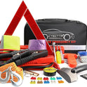 Car Roadside Emergency Kit,Auto Vehicle Truck Safety Emergency Road Side Assistance Kits with Jumper Cables,Safety Hammer,Reflective Warning Triangle,Tire Pressure Gauge,Tow Rope,etc