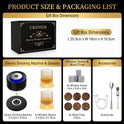 Electric Whiskey Smoker Kit,Rechargeable Cocktail Smoker Kit with 2 * 360° Rotating LED Whiskey Glass, 4*Ice Wine Stone and 6*Wood Chips, Bourbon Whiskey Gift Ideas for Men/Dad/Husband